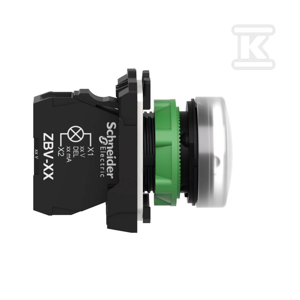 Сигнальна лампа біла LED 24V пластикова - XB5AVB1